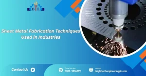 Sheet metal fabrication techniques used in industries involve cutting, bending, punching, and welding metal sheets to create precise components.