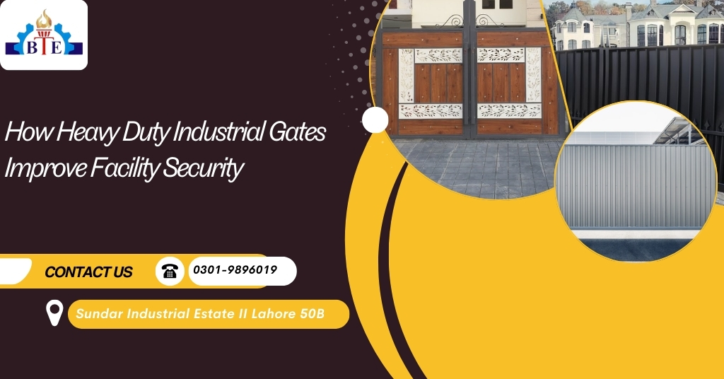 Heavy duty industrial gates provide maximum security durability, and access control for factories, warehouses, and high traffic industrial facilities.